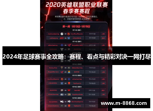 2024年足球赛事全攻略：赛程、看点与精彩对决一网打尽